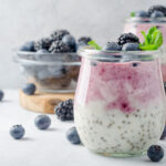 Acai berry and chia seed pudding